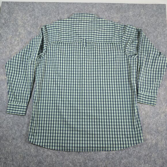 Redhead Green Blue Plaid Long Sleeve Shirt Size 2XLT Men’s Zip Pocket Poly Blend - Picture 3 of 9